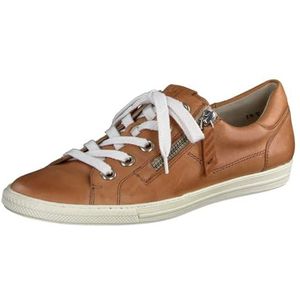 Paul Green 4940-05 Tan Leather Womens Zip/Lace Up Trainers 3.5