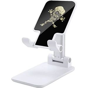 Bone Skull Opvouwbare Mobiele Telefoon Houder Stand voor Bureau Hoek Hoogte Verstelbare Wit-Stijl