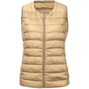 Niiyyjj Dames Warm Vest Ultra Licht Donsvest Vrouwen Mouwloos Winter Warm Grote Maat Vest, F, 5XL