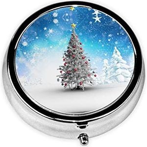 Kerstbomen om de Pillendoosje Decoratieve Doos van de Pillendoos, Twee Compartiment Pillendoosje