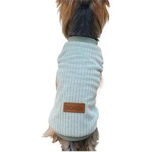 Huisdierenkleding Fluwelen trui Warm vest Mode Kattenjas Kleine hondenjas Pure kleur Trui Chihuahua Yorkshire Bulldog Lente (Color : Green, Size : S)
