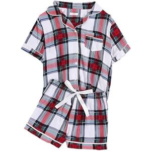 Damespyjamaset 2-delige top en shorts Zachte pyjama's, homewear pyjamasets, zomerpyjamasets for dames(Size:M)
