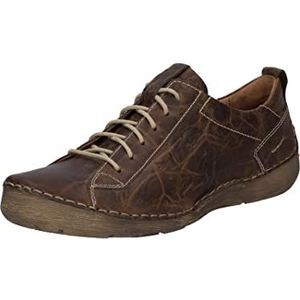 Josef Seibel DAMES Lage Sneaker Fergey 56, Vrouwen Sneakers,Schoenbreedte G (Normaal),verwisselbaar voetbed,vetersluiting,Bruin (brandy),40 EU / 6.5 UK