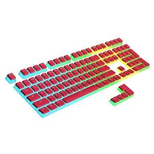 Ranked Pudding PBT Toetsen | 112 Double Shot Doorschijnend ANSI US & ISO Layout | OEM-profiel voor Mechanisch RGB-gamingtoetsenbord (Rood)