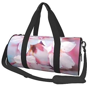 Cherry Blossom Travel Duffel Bag Gym Tote Bag Lichtgewicht Bagage Tas voor Weekender Sport Vakantie, Zwart, Eén maat