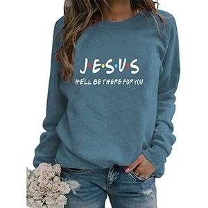 Jesus He'll Be There For You Sweatshirt Women Letter Christian Pullover Casual Crew Neck Fall Sweatshirts Blouse Top