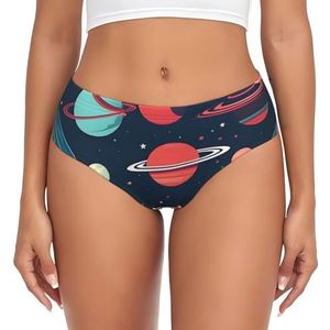 JBJGKHLP Outer Space Planeten Print Vrouwen Slips Ademend Ondergoed Vochtafvoerend Werk Thuis Trainen Vissen, Zwart, XS