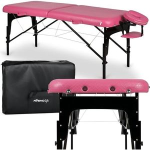 HABYS Estetic Black 2 zones houten cosmetische tafel, inklapbaar, massagetafel, massagebank | 185 x 75 x 89 cm, belasting tot 250 kg | zwart