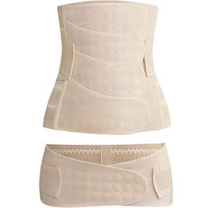 4 patches voor buik na de geboorte voor dames, M, L, XL, XXL, antislip, niet gebogen, 3-in-1, compressiekous met heupriem, taille, tailletrainer, Cesareum buikband na operaties zwangerschap
