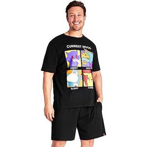 Pokemon Herenpyjama Set Zomer Nachtkleding Shorts T-shirt Pyjama voor Mannen Tieners Pikachu PJs 100 procent Katoen Lounge Wear Zacht Ademend Cadeaus voor Mannen (2XL, Zwart)