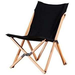 Camping Stoel Massief Houten Camping Stoel Klapstoel Enkele Bank Draagbare Outdoor Strand Sport Stoel Klapstoel (Color : Black)