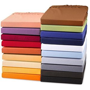 aqua-textil Exclusiv Hoeslakens, verpakking van 2 stuks, 90x200 - 100x220 cm, oranje, jersey katoen, 230 g/m² hoeslaken, elastaan, laken
