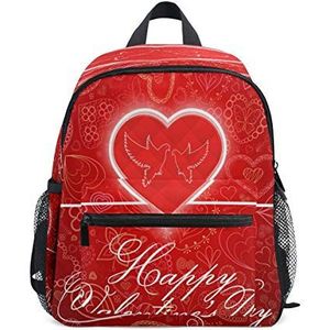 Rood hart liefde peuter rugzak boekentas mini schoudertas voor 1-6 jaar reizen jongens meisjes kinderen met borstband clip fluitje
