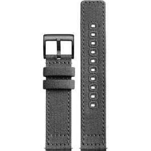 Pgqjfks 18mm/20mm/22mm Canvas Strap Nylon Armband voor Mannen en Vrouwen, Zwarte Gesp, 18mm, Nylon