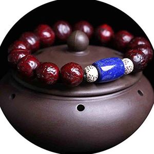 De rozenkrans, de armband van het paard 13MM Houten Kralenarmband Tibetaanse Meditatie Boeddhistisch Gebed Mala Elastische Rudraksha Sieraden Kerst (Kleur: A) (Color : A)