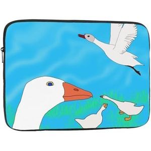Happy White Goose Laptop Bag, Duurzame Shockproof Sleeve, Handheld Draagbare Laptop Tas Voor 12 Inch Laptop.