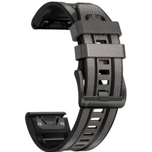 22mm 26mm QuickFit Armband Strap fit for Garmin Fenix ​​6X 6 Pro 7X 7 5 5X Plus 935 945 965 Mk2i Mk2 Lederen Siliconen Smart Horlogeband (Color : Starry Night Gray, Size : 22mm Fenix 7 7 Pro)