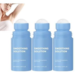 Smoothing Solution Ingegroeide Haarbehandeling, Na het Scheren Verzachtend Roll-On Serum voor Oksels, Reinigt Zachtjes Oksels Hydraterend en Verzachtend Huidserum (3pcs)