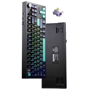 QPSJXN Aangepaste Mechanische Toetsenbord 2.4G Draadloze Bluetooth Wired Hot Swappable Pakking RGB Compatibel Met Verschillende Apparaten (S87Pro Zwart Paars)