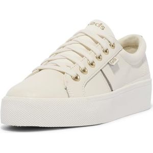 Keds Dames Jump Kick Duo Lace Up Sneaker, Off White Leather Metallic, 7 UK, Off White Leer Metallic, 40 EU