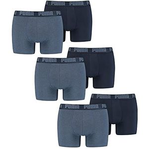 PUMA Basic boxershorts voor heren, verpakking van 6 stuks, 037 - Denim, M