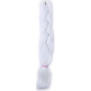 24inch Synthetische Vlecht Haar Mix Tinsel Bling Bling Rode Kleur Synthetische Haarextensies Jumbo Vlechten(White 80g)