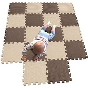 MQIAOHAM® 18 delijs Puzzelmat voor Baby's en Kinderen - 30x30 Puzzel Speelmat met Kruipmat EVA Schuim Mat Puzzel speelmatten G301018-106110