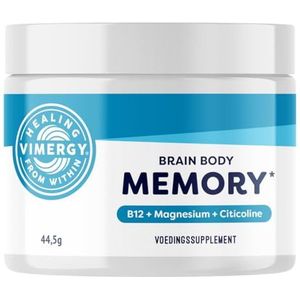 Vimergy Brain Body Memory* – 8 werkingen voor je brein – Met magnesium, citicoline en B12 – Schone, snel opneembare formule – Niet-GMO en glutenvrij – 1 maatschepje per dag vanaf 18 jaar