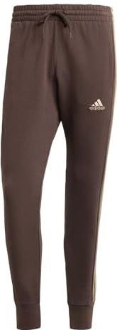 adidas Heren Essentials French Terry Tapered Cuff 3-Stripes Pants, shadow brown, M