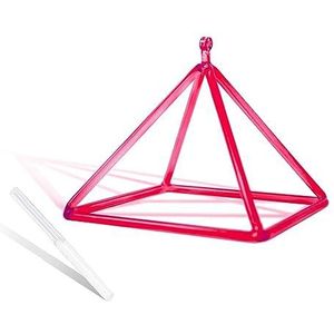 Rood Helder Kristal Kwartspiramide 5-12 Inch Mokaba Merkaba Geluidstherapie Meditatie Yoga Meditatie Stressverlichting Hoekrek Percussie-instrumenten inclusief kristallen percussiestokken (Color : 11