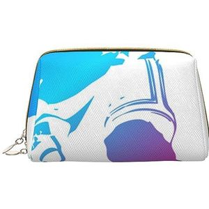 Graffiti Vlinderleer Wasbare Make-uptas voor Vrouwen, Reizen Cosmetische Tassen, Draagbare Rits Etui Organizer Pouch, Man silhouet, Eén maat
