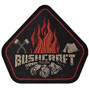 TACWRK Bushcraft Patch geweven outdoor survival patch fun morale patch zwart rood