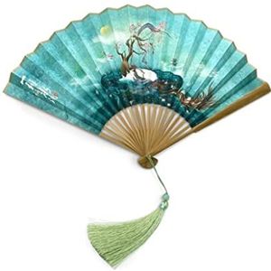 Waaiers Handwaaier Vintage Xuan Paper Fans Met Geschenkdoos, Opvouwbare Bamboe Map Voor Chinese Mannen En Vrouwen Fan Vouwhandwaaier Vouwventilator (Color : B, Size : 16.7cm)