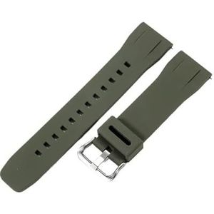 Siliconen Horlogeband geschikt for Casio PRG-650 PRW-6600 Prg600 Protrek Serie Bergbeklimmen Waterdicht Transpiratie Horlogeband 24mm (Color : Green-Steel-K5, Size : 24mm)