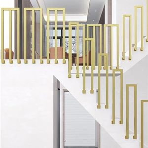 SUYHKO U-vormige leuning trap, nieuwe Loft veranda dek anti-slip steunbalk voor buiten treden, decoratieve trapleuningen voor binnen, buiten, villa, gang (Color : Gold, Size : 65cm)