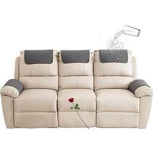 Sofa Armsteun Hoes Hoofdsteun Hoes Recliner Stoel Arm Cover Sofa Hoofdsteun Slipcovers Nonslip Waterdichte Fauteuil Hoes voor Recliner Leer Sofa Bank Beschermer (Color : 07, Size : 3 zitplaatsen)