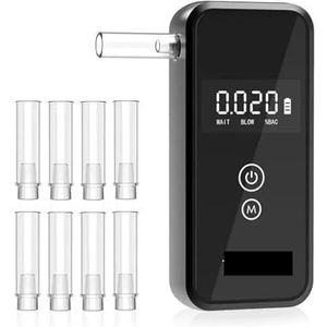 Professionele blaastest met digitaal display, 8 herbruikbare mondstukken for thuisgebruik in de auto, nauwkeurig en draagbaar