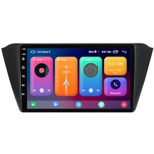 Dubbele DIN Android 14 autoradio voor Skoda Fabia 3 III 2015-2019 9 Duim QLED Touch screen-met Draadloze Carplay Android Auto GPS navigatie 4G WiFi Stuurwielbediening achteruitrijcamera(P3 WIFI 4-Core