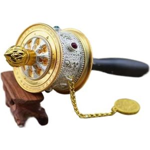 Boeddhistische handgebedsmolen Tibetaanse handgebedsmolen Boeddhistische met rol Zinklegering Etnische stijl Wit Zwart Goud(White)