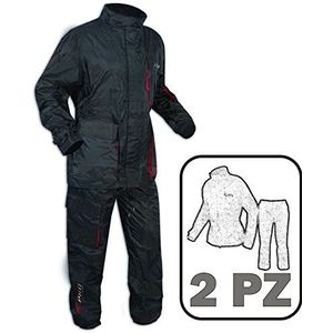 A-Pro Regenjas, 2 stuks, anti-regen, overall, broek, jas, motorbroek, zwart, XXL