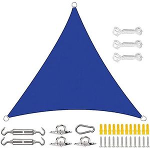 Luifeldriehoek Waterdichte Zonwering Inclusief Bevestigingstouwen PES Polyester Met UV-bescherming For Tuinterras Camping (Color : Blue, Size : 4x4x4m)
