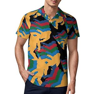 Retro Bigfoot silhouet jaren 70 heren golf poloshirt zomer korte mouw T-shirt casual sneldrogende T-shirts 4XL