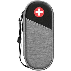 SITHON EpiPen Medische Draagtas Geïsoleerd, Reismedicatie Organizer Tas Medische Noodzaak voor 2 EpiPens, Astma-inhalator, Anti-histamine, Auvi-Q, Allergiemedicijn Essentials, (Grijs/Zwart)