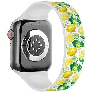 Solo Loop Band Compatibel met All Series Apple Watch 42/44/45/49mm (Citroen 3) Elastische Siliconen Band Strap Accessoire, Siliconen, Geen edelsteen