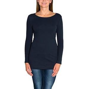 Alkato Dames Shirt met Lange Mouwen Tuniek, Donkerblauw, XXL