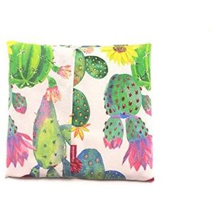 Thermozak van zaden voor magnetron aroma lavendel, oranjebloesem of rozemarijn voor het aanbrengen van natuurlijke droge warmte met wasbare overtrek cactus (lavendel, L (28 x 26 cm met overtrek))