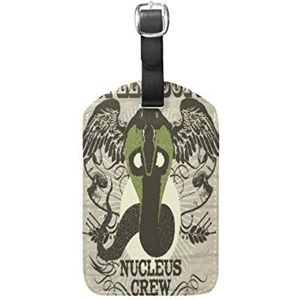 Wing Art Snake King Bagage Bagage Koffer Tags Lederen ID Label voor Reizen (2 stuks)