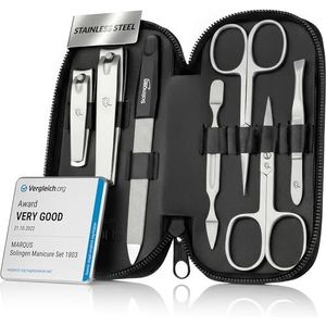 marQus Manicureset - Vergelijkingswinnaar met topprijs/prestatie - Kunstlederen etui handig en zacht - 7-delige nagelset voor vrouwen en mannen