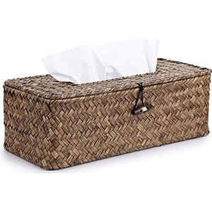 Sumnacon Tissue Box Rechthoekig Dispenser Riet Geweven Doos (Koffie)