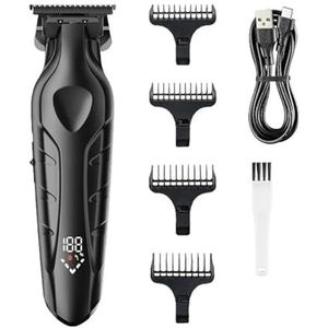 Tondeuse voor mannen en heren, professionele haar-/baardtrimmer, Zero Gapped tondeuse voor kapper, snoerloos, oplaadbaar, met led-display